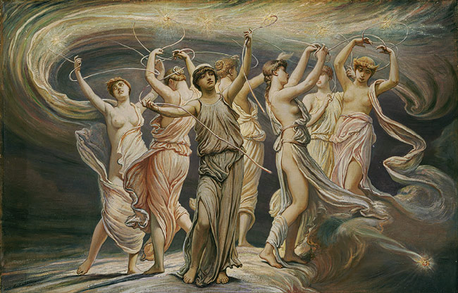 Elihu Vedder (American, 1836–1923),  The Pleiades, 1885. Oil on canvas; 24 1/8 x 37 5/8 in. The Metropolitan Museum of Art, Gift of George A. Hearn, 1910 (10.64.13)